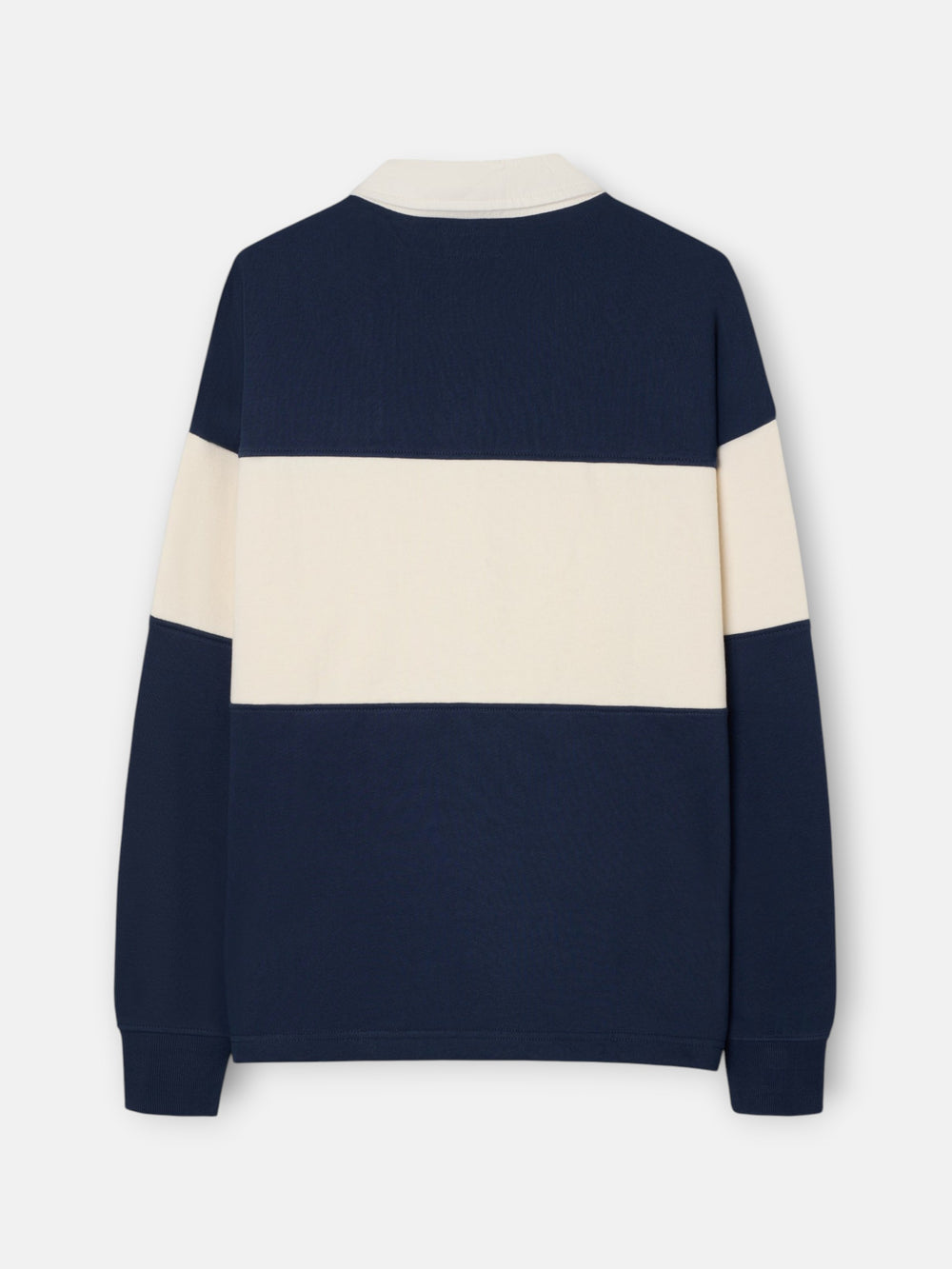 Relaxed fit sweatshirt with polo collar, navy blue block