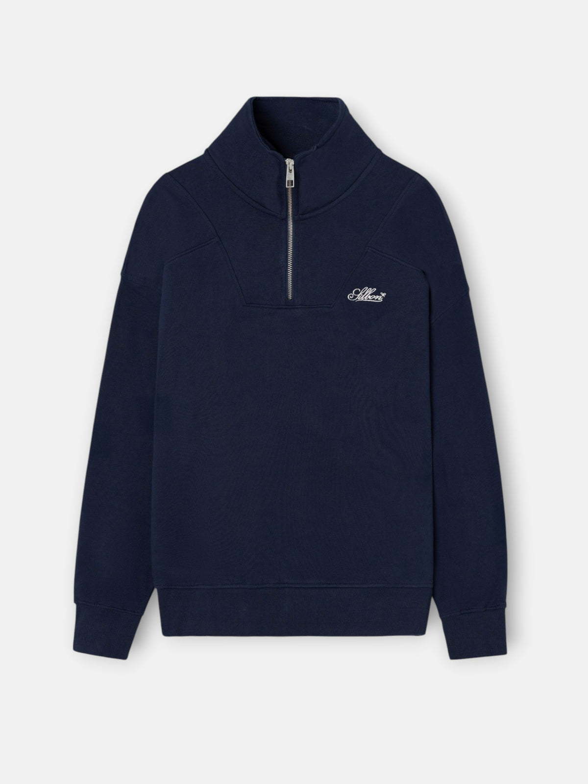 Sudadera relaxed fit media cremallera ranglan navy