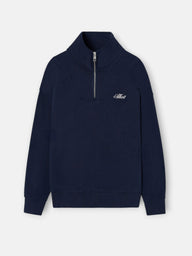 Sudadera relaxed fit media cremallera ranglan navy