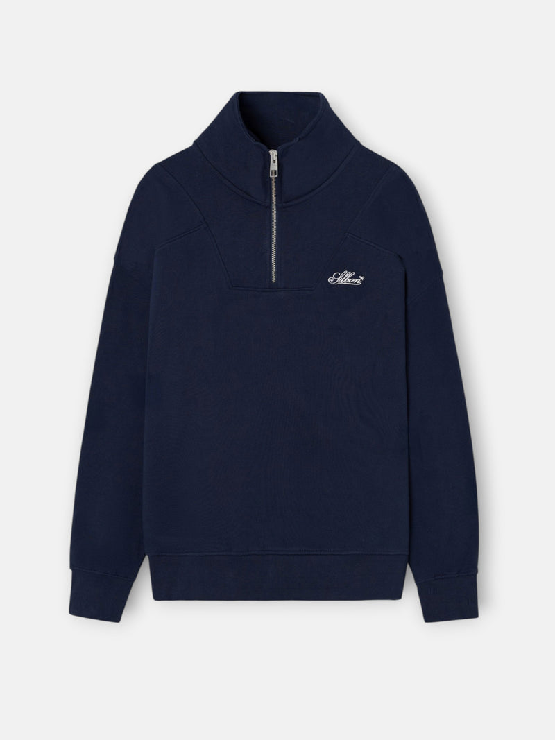 Sudadera relaxed fit media cremallera ranglan navy