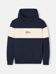 Sudadera capucha bloque snaps azul marino
