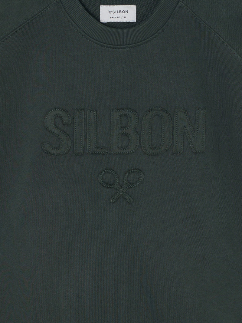 Raglan sweatshirt Silbon patch khaki