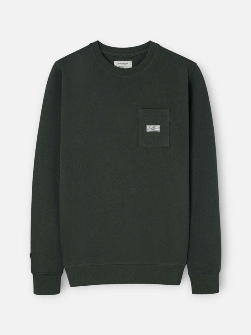 Sweatshirt bolso etiqueta caqui