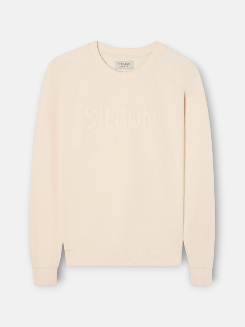 Sweatshirt raglã silbon patch creme
