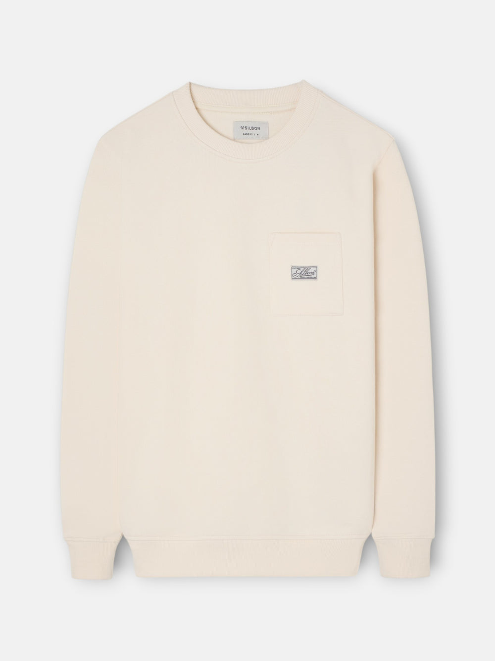 Sudadera bolsillo etiqueta crema