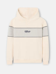 Sudadera capucha bloque snaps crema