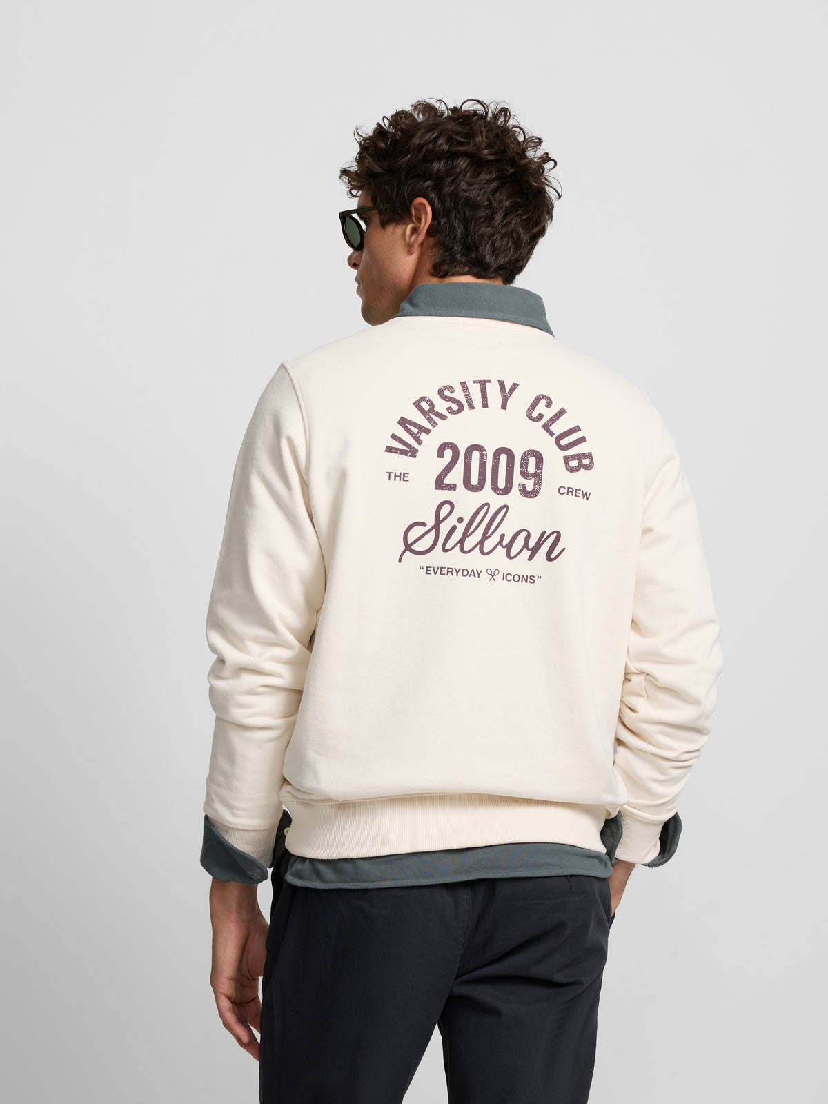 Sweat-shirt varsity club crème