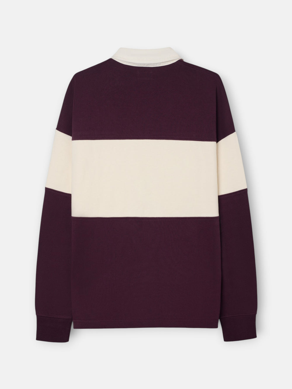 Relaxed fit sweatshirt with burgundy block polo collar