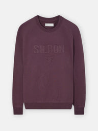 Raglan sweatshirt Silbon patch burgundy