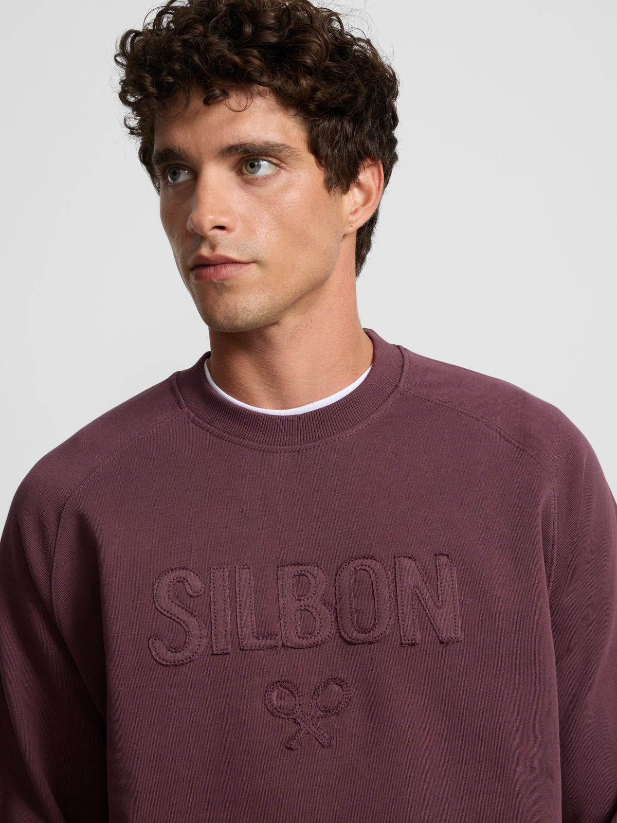 Sweatshirt raglã silbon patch bordô