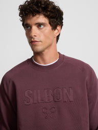 Sudadera ranglan silbon patch burdeos