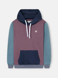 Sudadera capucha multicolor burdeos