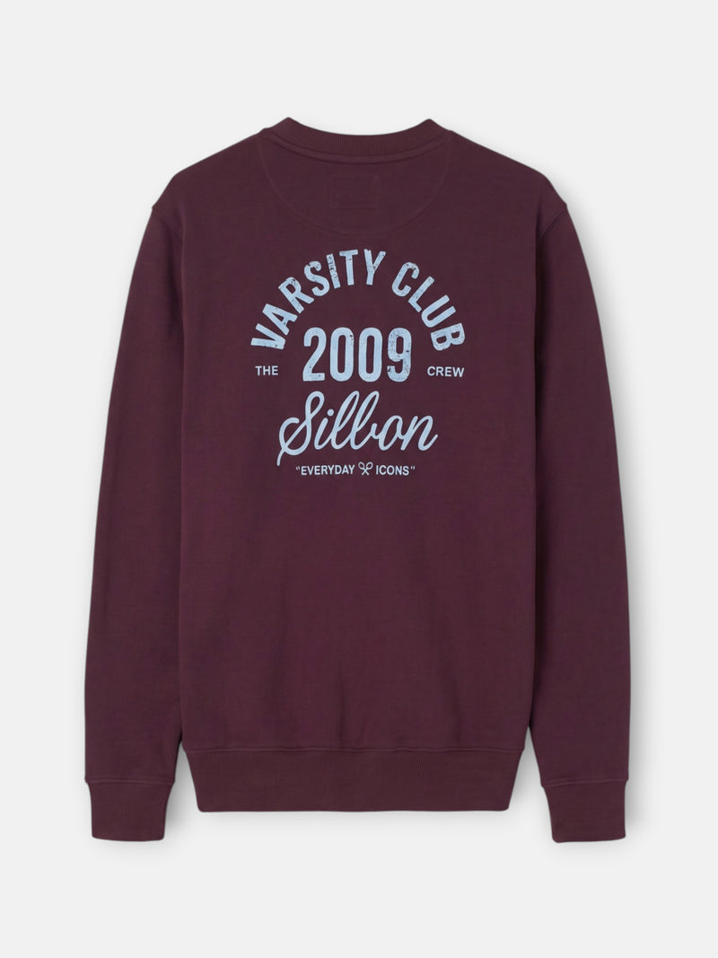 Sudadera varsity club burdeos