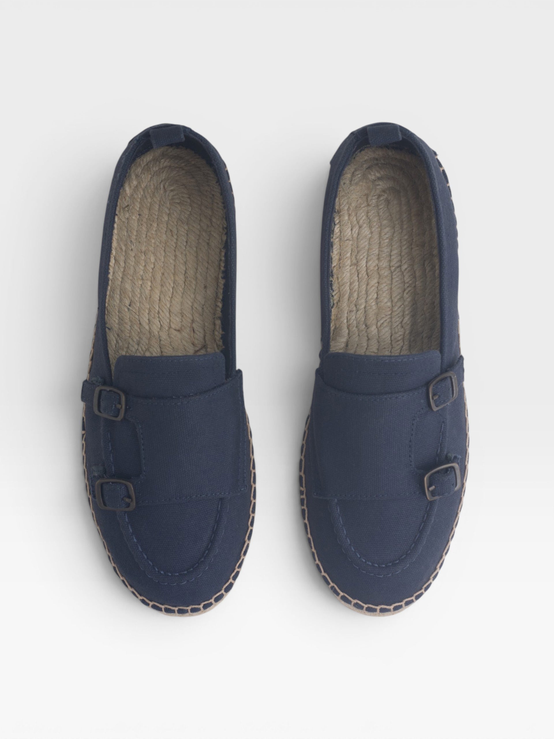 Blue buckle espadrille
