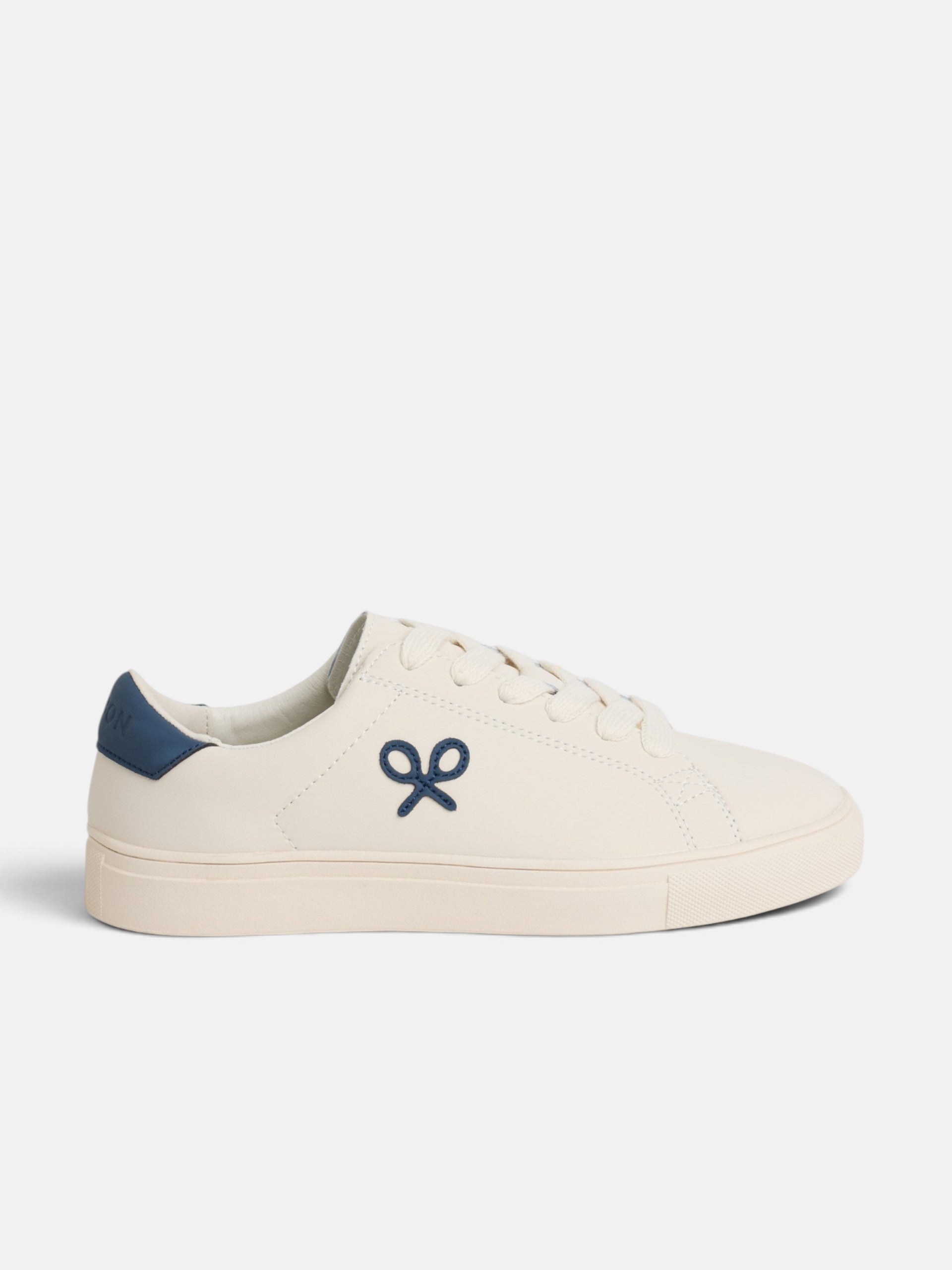 Zapatilla silbon clasica blanca azul marino