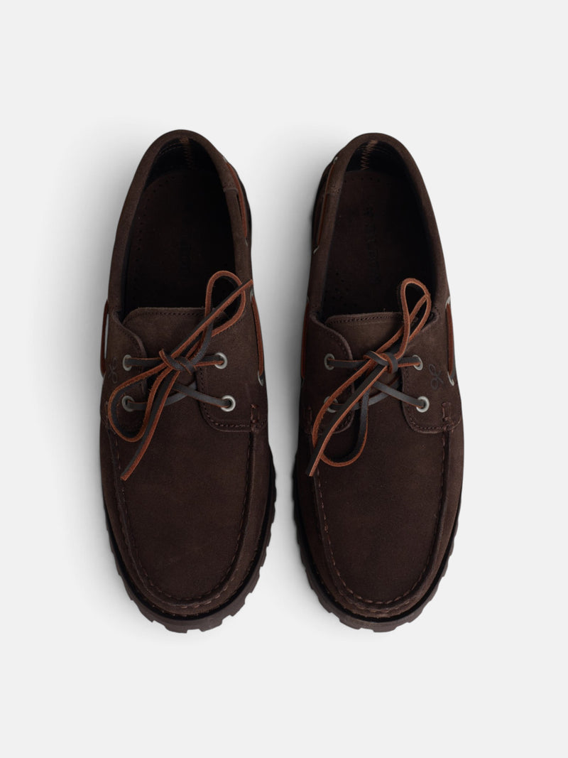 Zapato nautico serraje marron oscuro