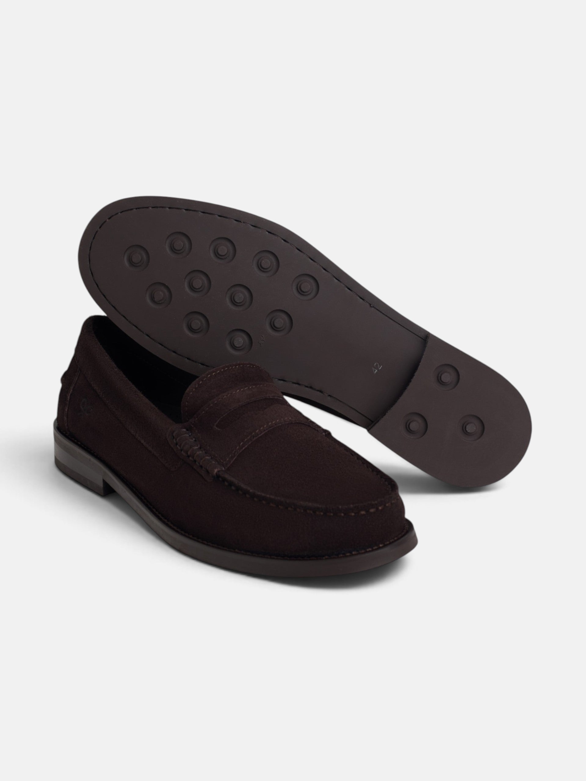 Zapato mocasin ante marron claro