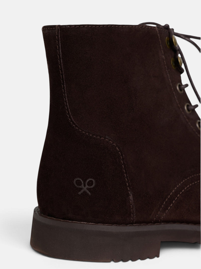 Bota alta serraje marron