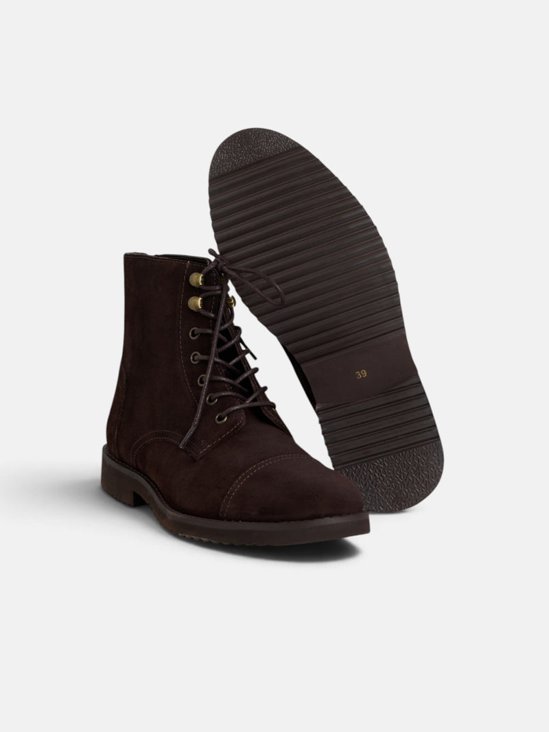 Bota alta serraje marron
