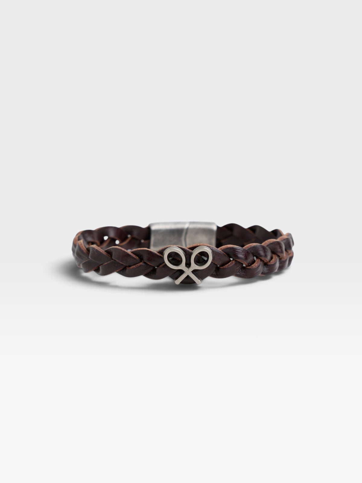 Pulsera piel trenzada raqueta
