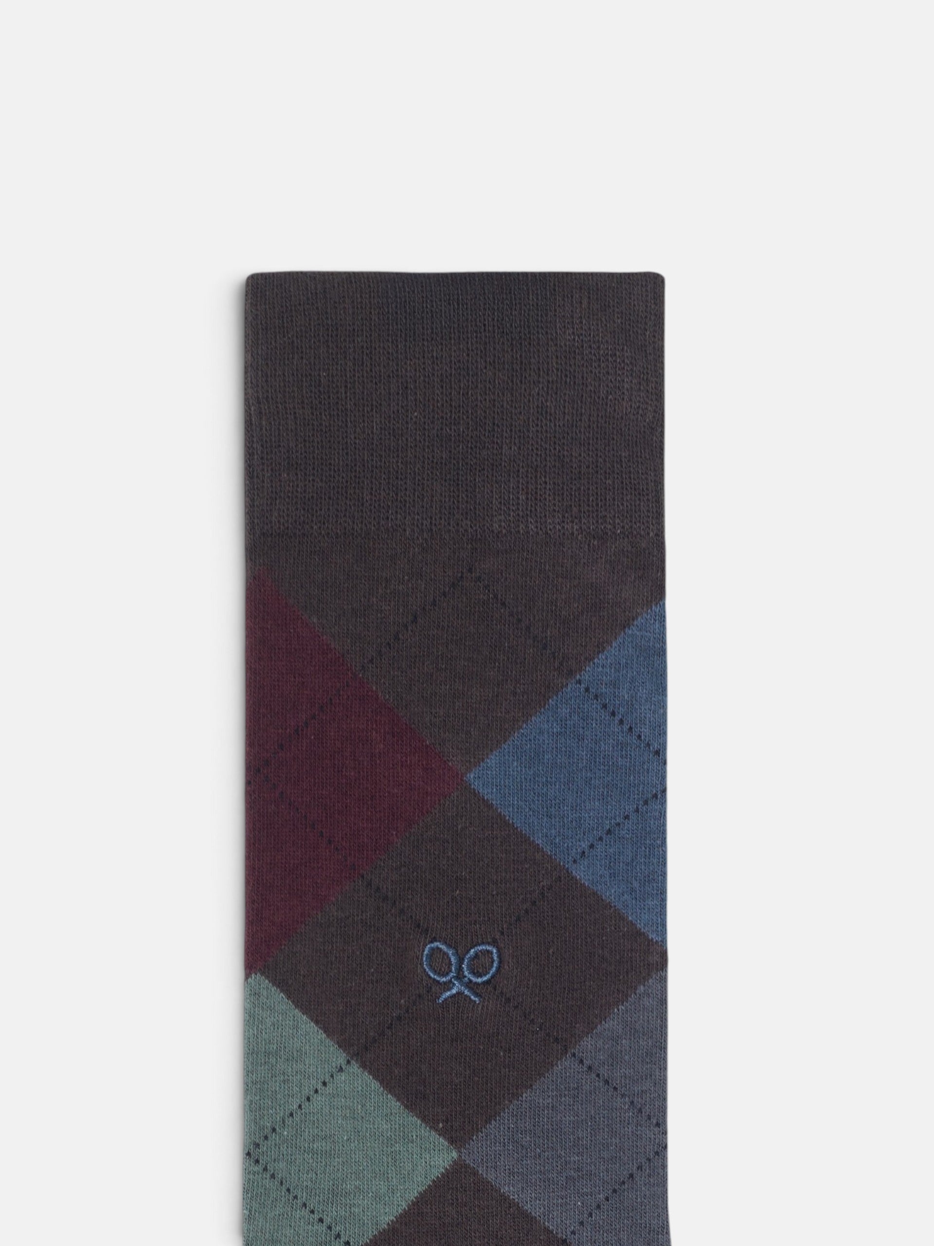 Calcetin rombos colores marron