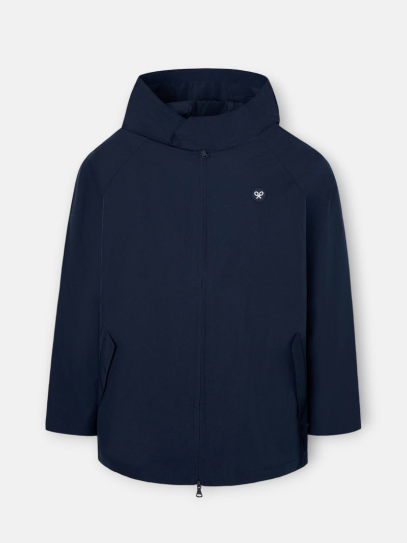 Navy blue technical windbreaker