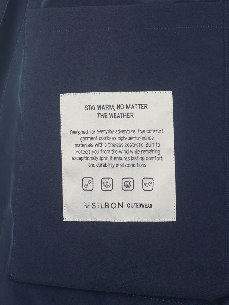 Navy blue technical windbreaker