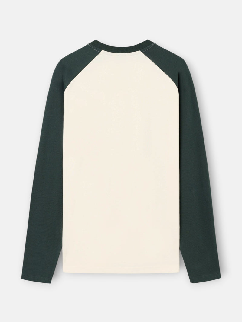 Camiseta manga larga ranglan verde oscuro