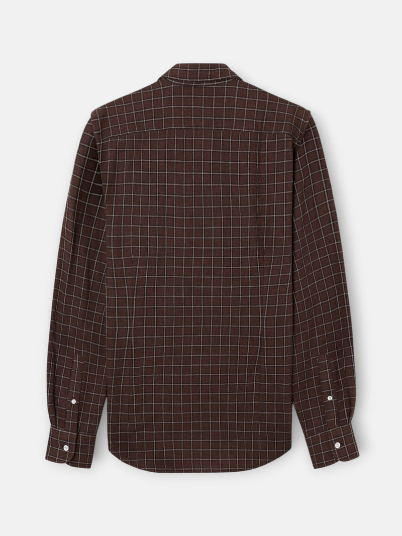 Camisa sport cuadro grande marron