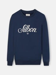 Sudadera relaxed fit silbon bordado azul marino
