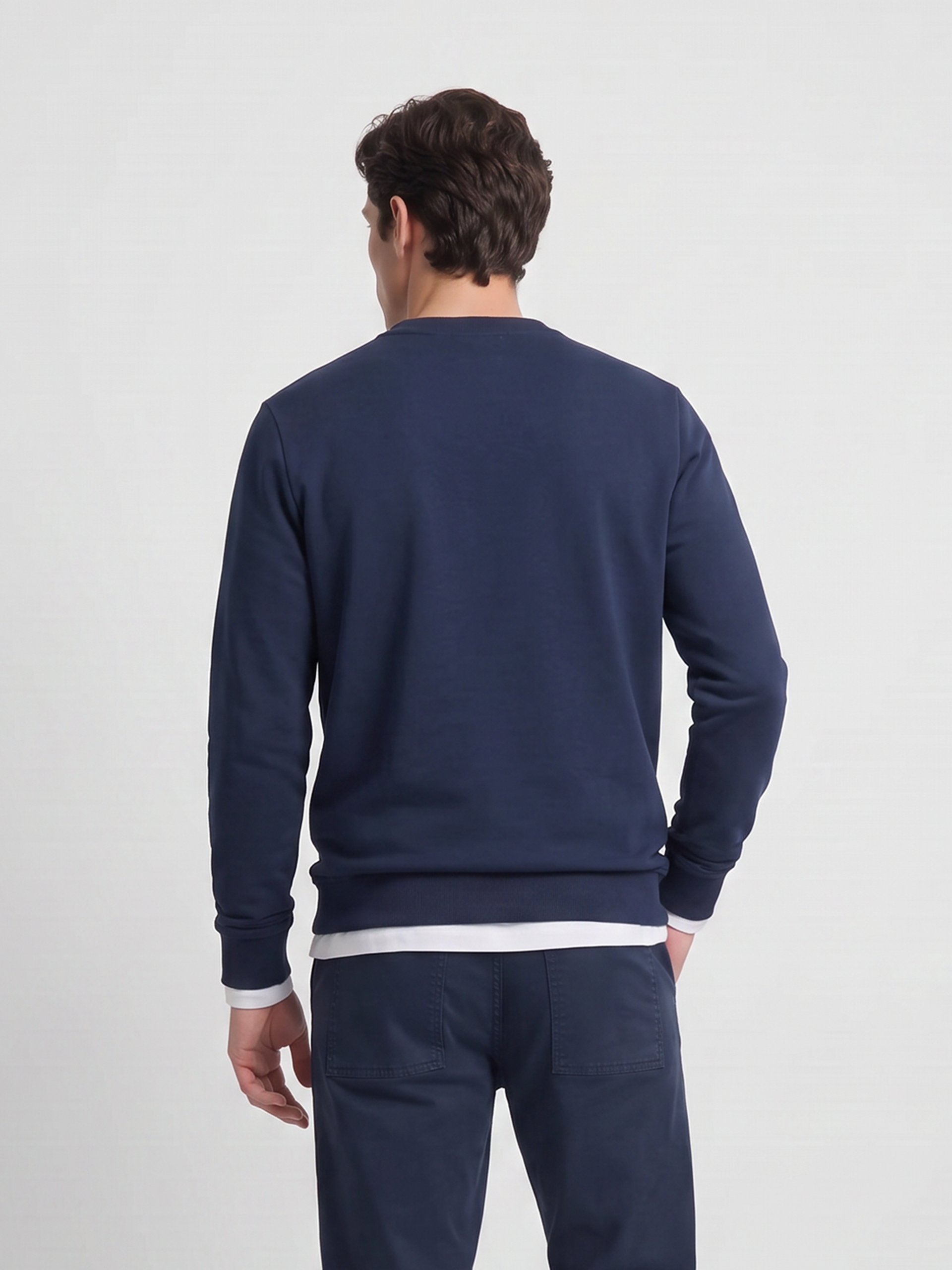 Sudadera relaxed fit silbon bordado azul marino