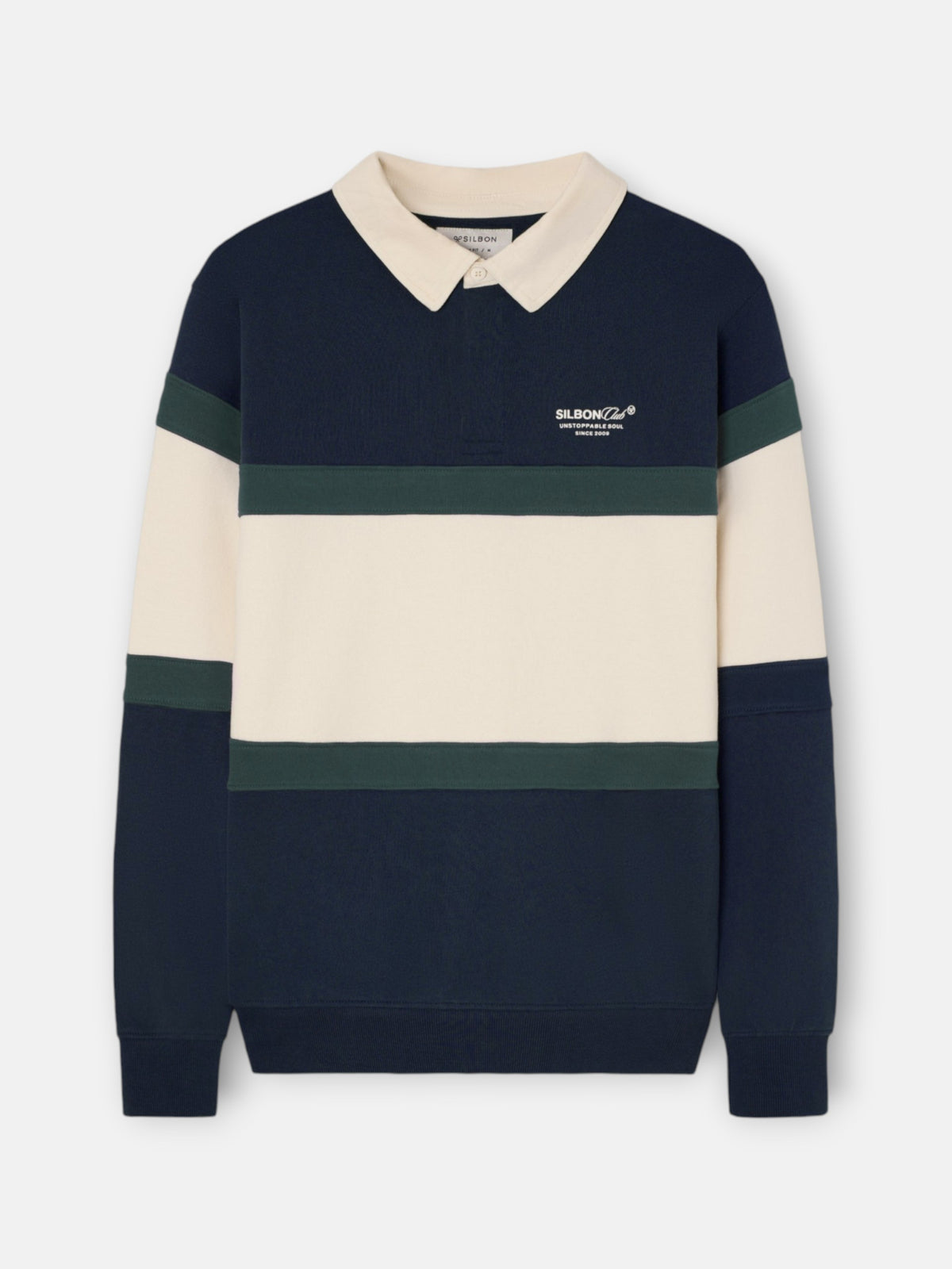 Sudadera cuello polo silbon club azul marino