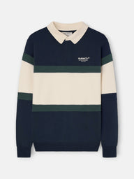 Sudadera cuello polo silbon club azul marino