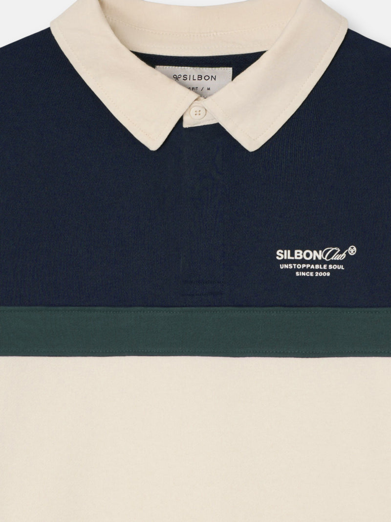 Sudadera cuello polo silbon club azul marino