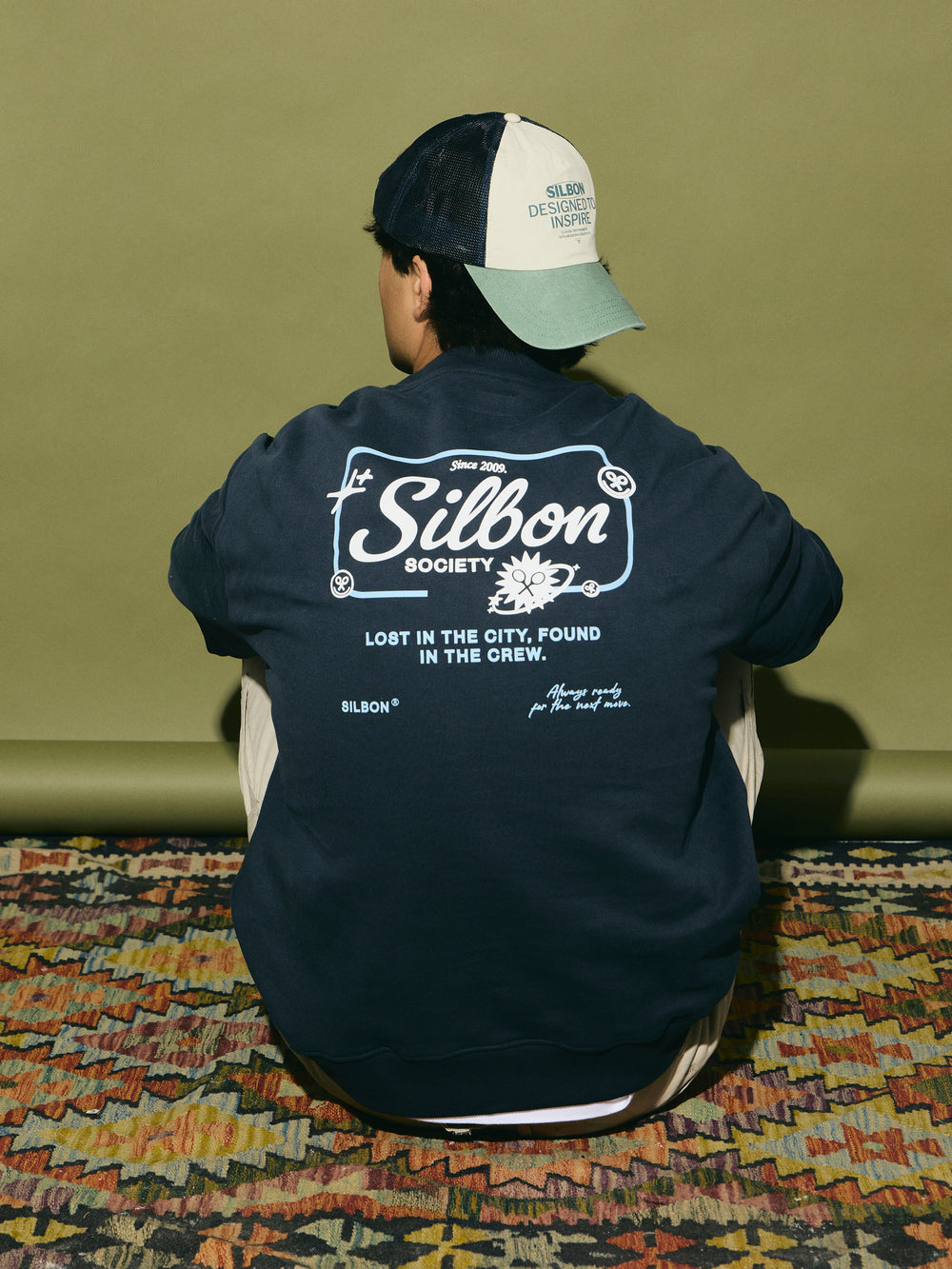 Sudadera relaxed fit silbon society azul