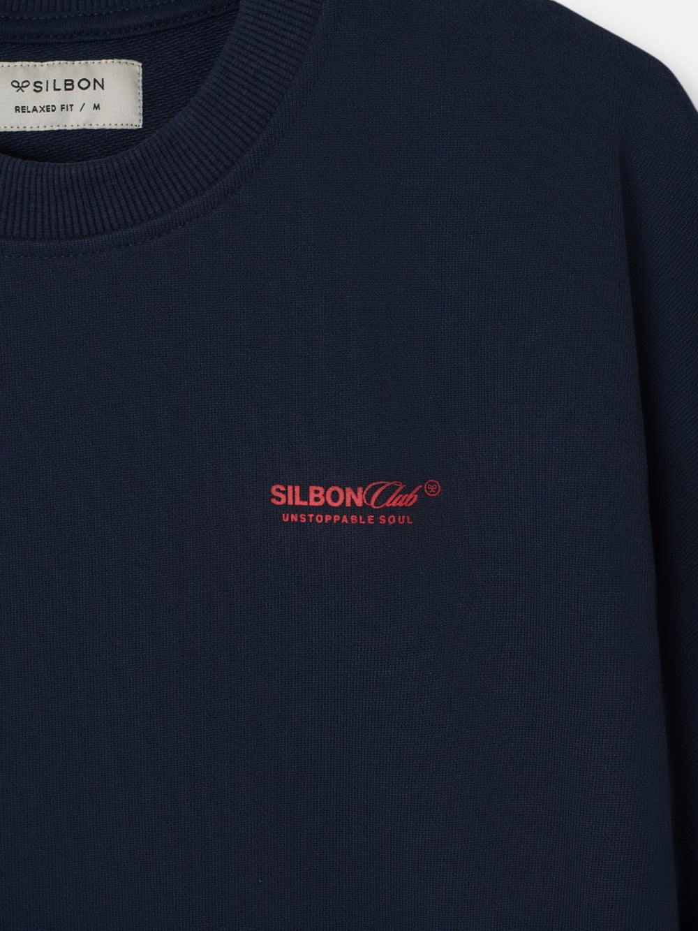 Navy blue relaxed fit Silbon Club sweatshirt