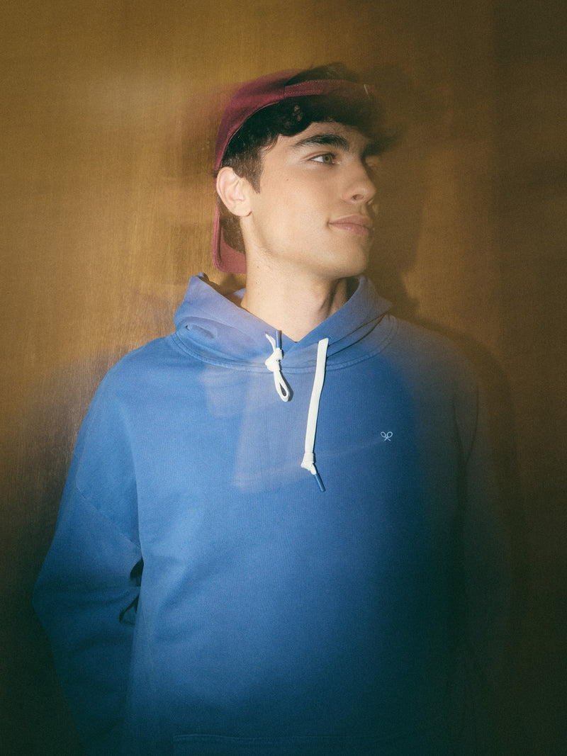 Sweatshirt relaxed fit com capuz hangout azul