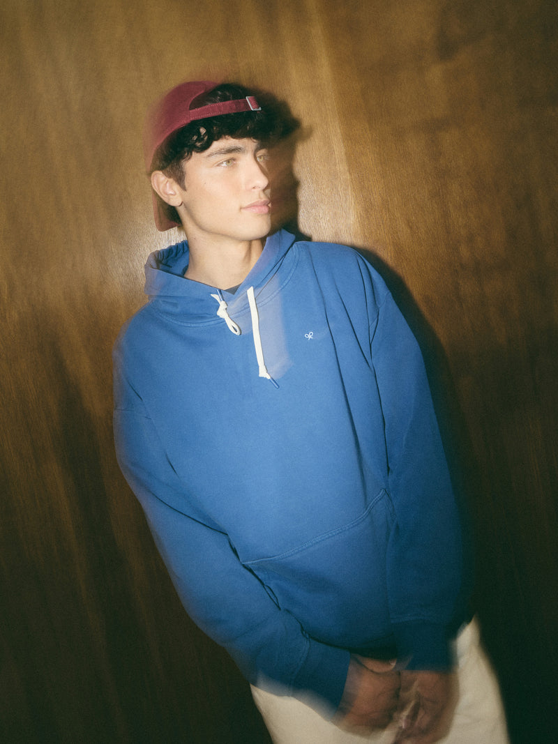 Sweatshirt relaxed fit com capuz hangout azul