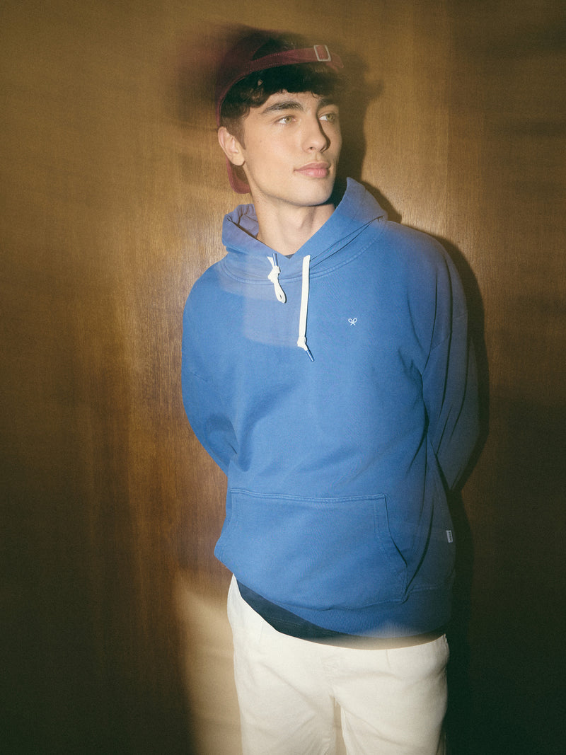 Sweatshirt relaxed fit com capuz hangout azul