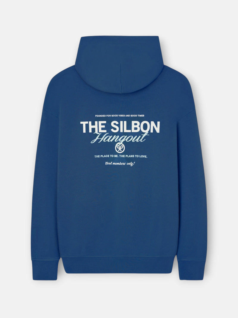 Sudadera relaxed fit capucha hangout azul