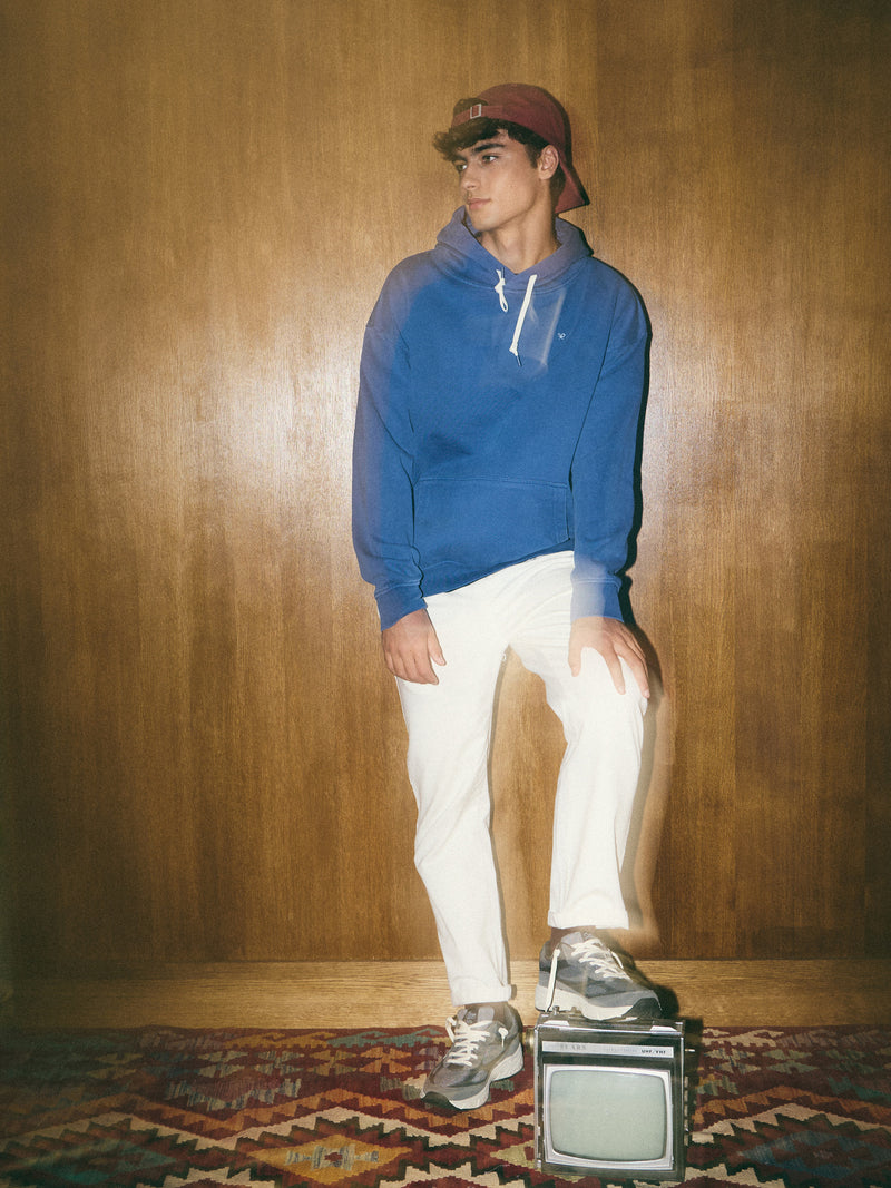Sweatshirt relaxed fit com capuz hangout azul