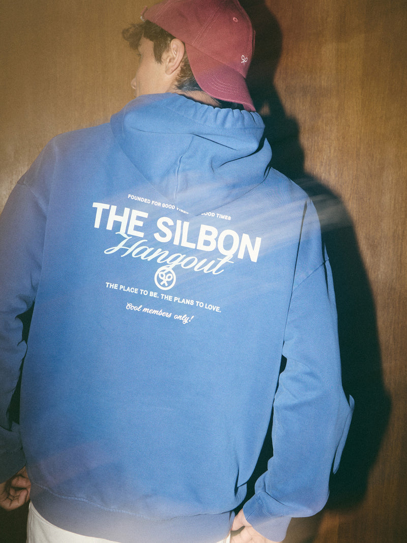 Sweatshirt relaxed fit com capuz hangout azul