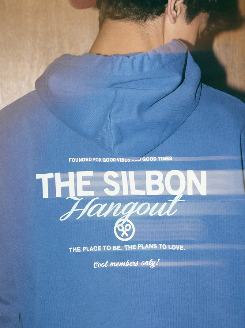 Sweatshirt relaxed fit com capuz hangout azul