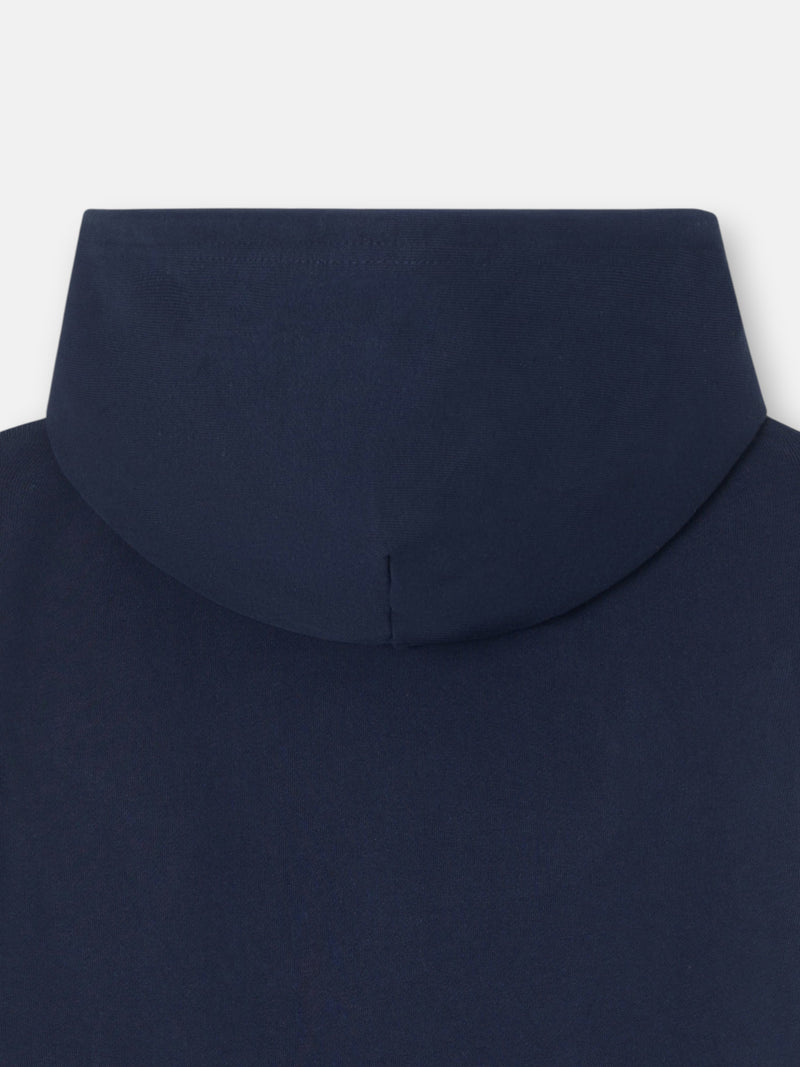 Sweat à capuche décontracté à rayures bleu marine