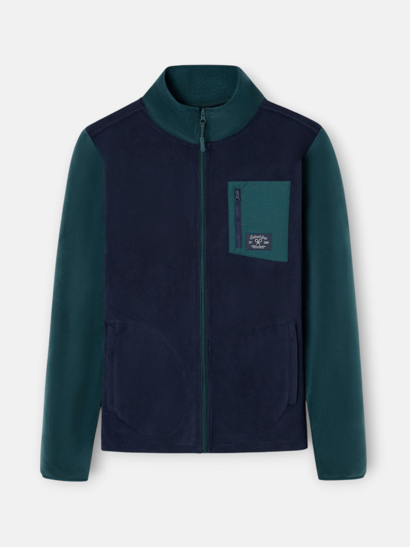 Polaire bicolore bleu marine