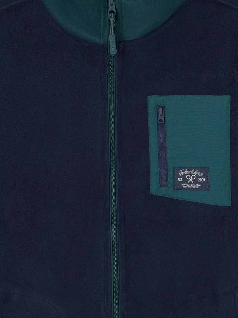 Polaire bicolore bleu marine