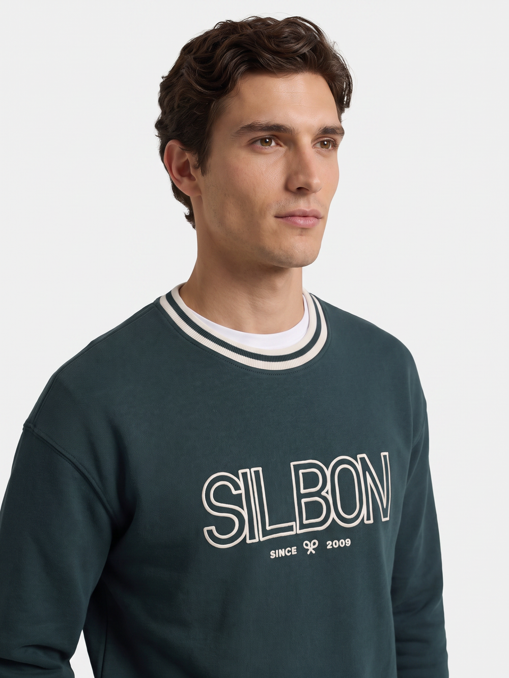 Dark green retro relaxed fit sweatshirt