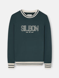 Sudadera relaxed fit retro verde oscuro