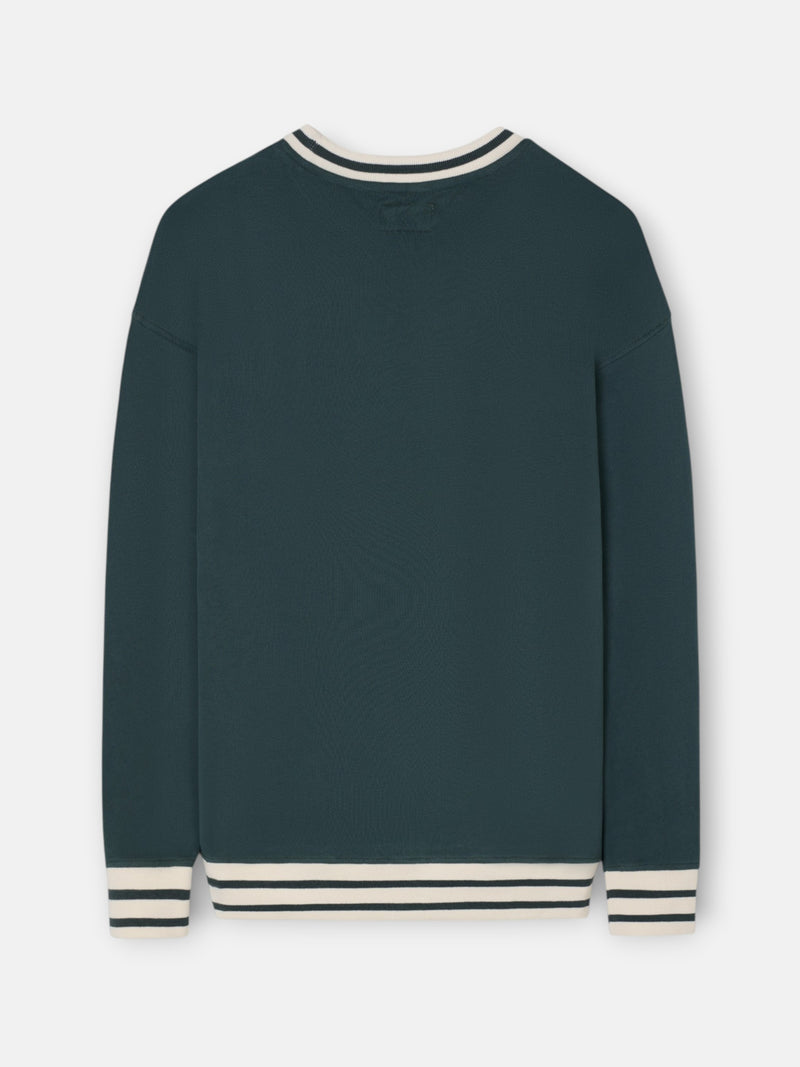 Dark green retro relaxed fit sweatshirt