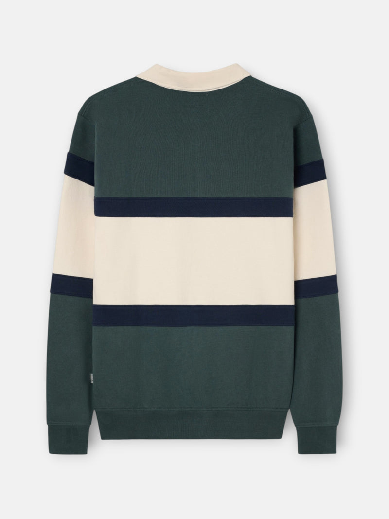 Sudadera cuello polo silbon club verde oscuro